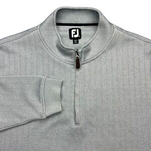 FootJoy Half Zip Mens XL Grey Drop Needle Ribbed Pullover Makray Memorial Club